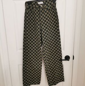 Checkered Black and Green Pants